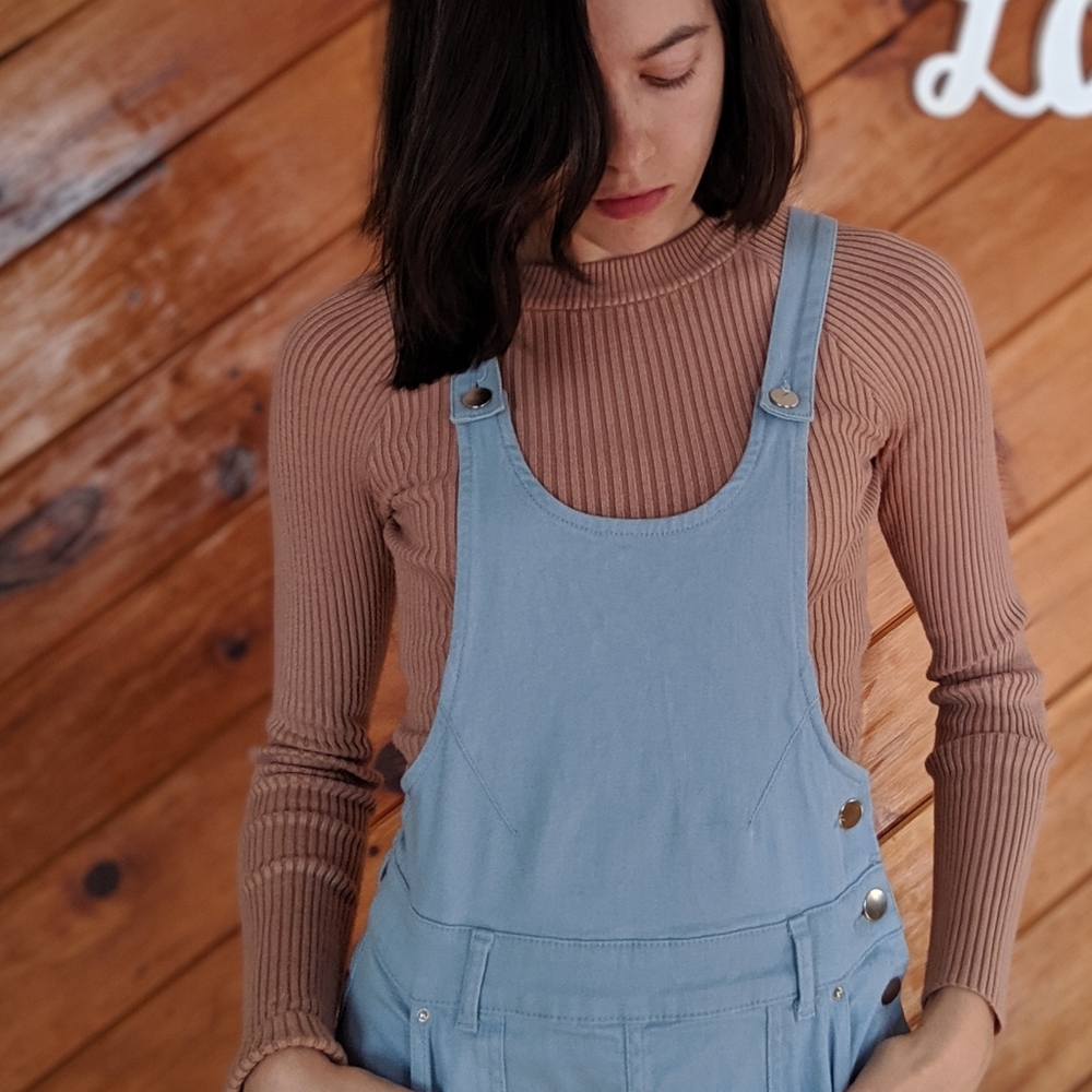 Dusty rose pink cropped long sleeve